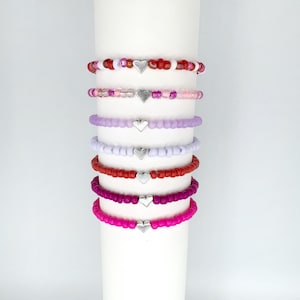 Heart Friendship Bracelet, Stacking Bracelet, Personalized Kids Bracelet, Children’s Gift, Mommy and Me Bracelet, Stretchy layering Bracelet