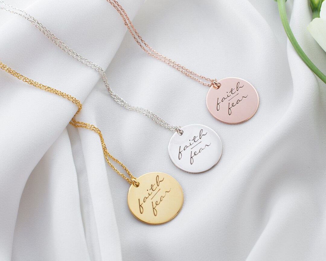 Faith Fear Necklace / Faith Over Fear Necklace / Christmas Jewelry