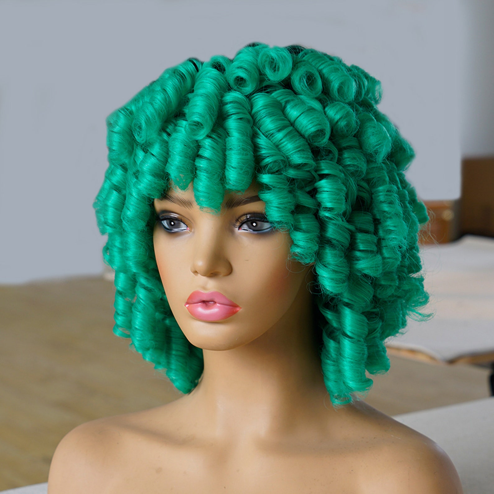 Ombre Green Curly Wig for Women St. Patrick's Day wig Etsy