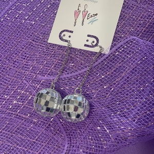 Disco ball dangle earrings/ handmade/ earrings/ disco