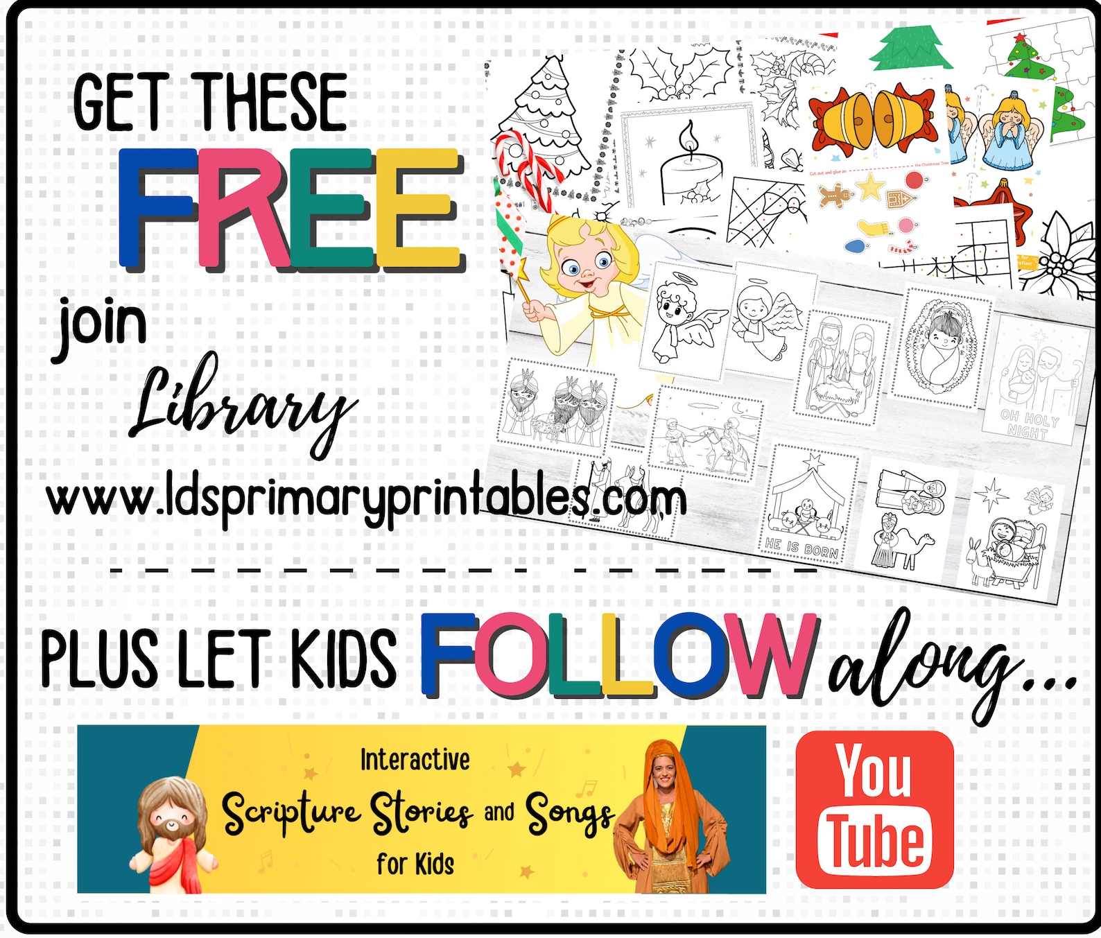 Printable Christmas Holiday Jesus Gift Tag Christian, LDS Gift Primary ...