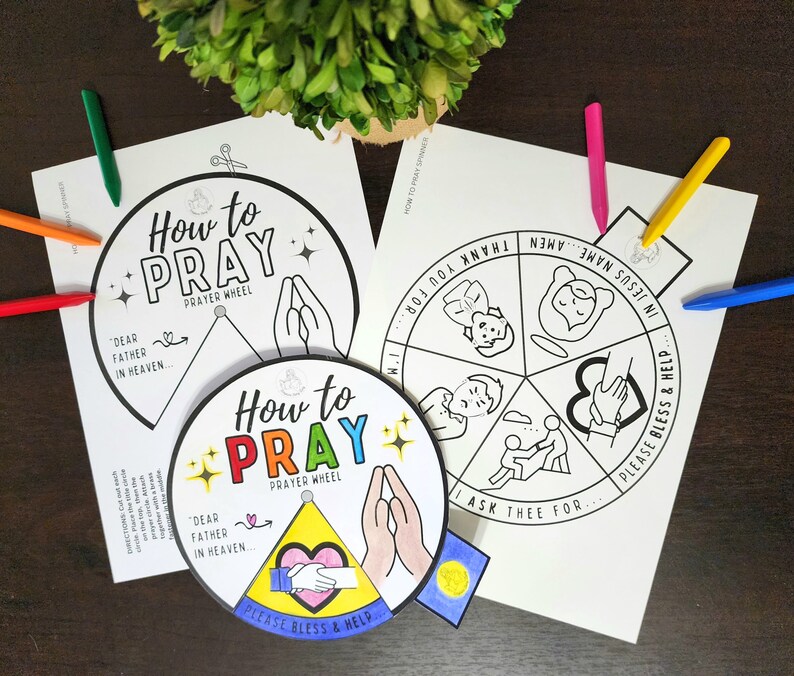 How to Pray Coloring Spinner Wheel &amp; Coloring Page Steps of Prayer ...