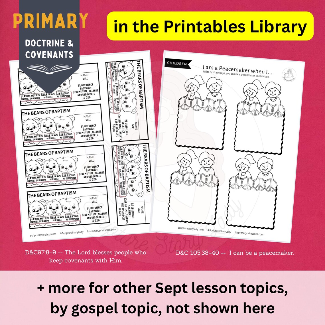 Children Primary September Monthly Come Follow Me 2025 Bundle, 4 Weeks ...