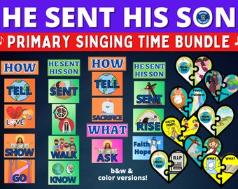 He Sent His Son Bundle | Primary Singing Time | Primary Song Visuals | Flipchart | LDS Primary Songs | Singing Games | Primary Music Time