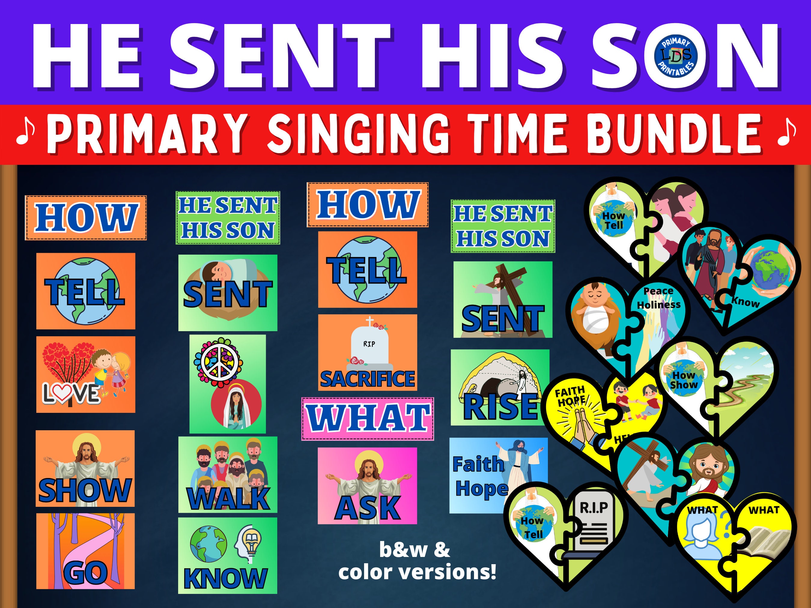 He Sent His Son Bundle Primary Singing Time Primary Song Visuals
