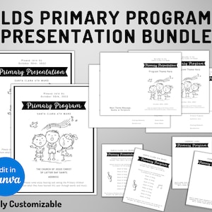 Editable LDS Primary Singing Time Program Presentation Big Bundle - Sacrament Program, Primary Practice Invitations, Primary Invite