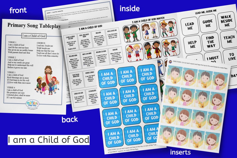 I am a Child of God Folder Game Kids Bible Lesson Activity LDS Primary Song Primary Singing Time Come Follow Me Families & Primary image 2