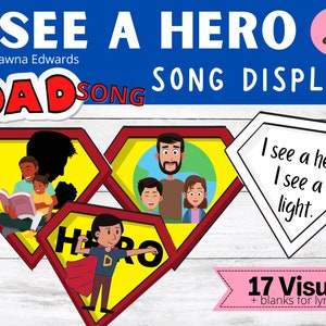 "Primary Singing Time: I See a Hero" von S. Edwards | HLT Primäre Song Visuals | Vatertagslied | Vatertag Superheld | Primäre Musik