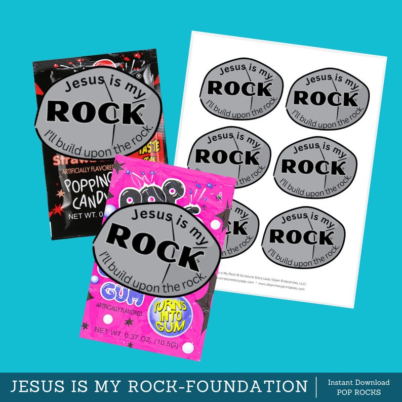 Jesus is My Rock Handout Tags, LDS Come Follow Me, Primary Children ...