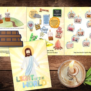 Licht der Welt Ordner Spiel, Jesus ist unser Licht & sei ein Licht Dinge, die Licht geben, Matthäus 5: 14-16, Komm Folge mir Kinder oder Jugendliche