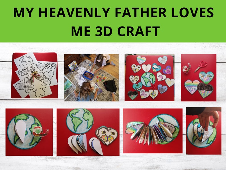 Creation Craft Kit My Heavenly Father Loves Me 3D Earth Flipbook & World Lovely Kids Bible Crafts Come Follow Me LDS Primary Singing image 4