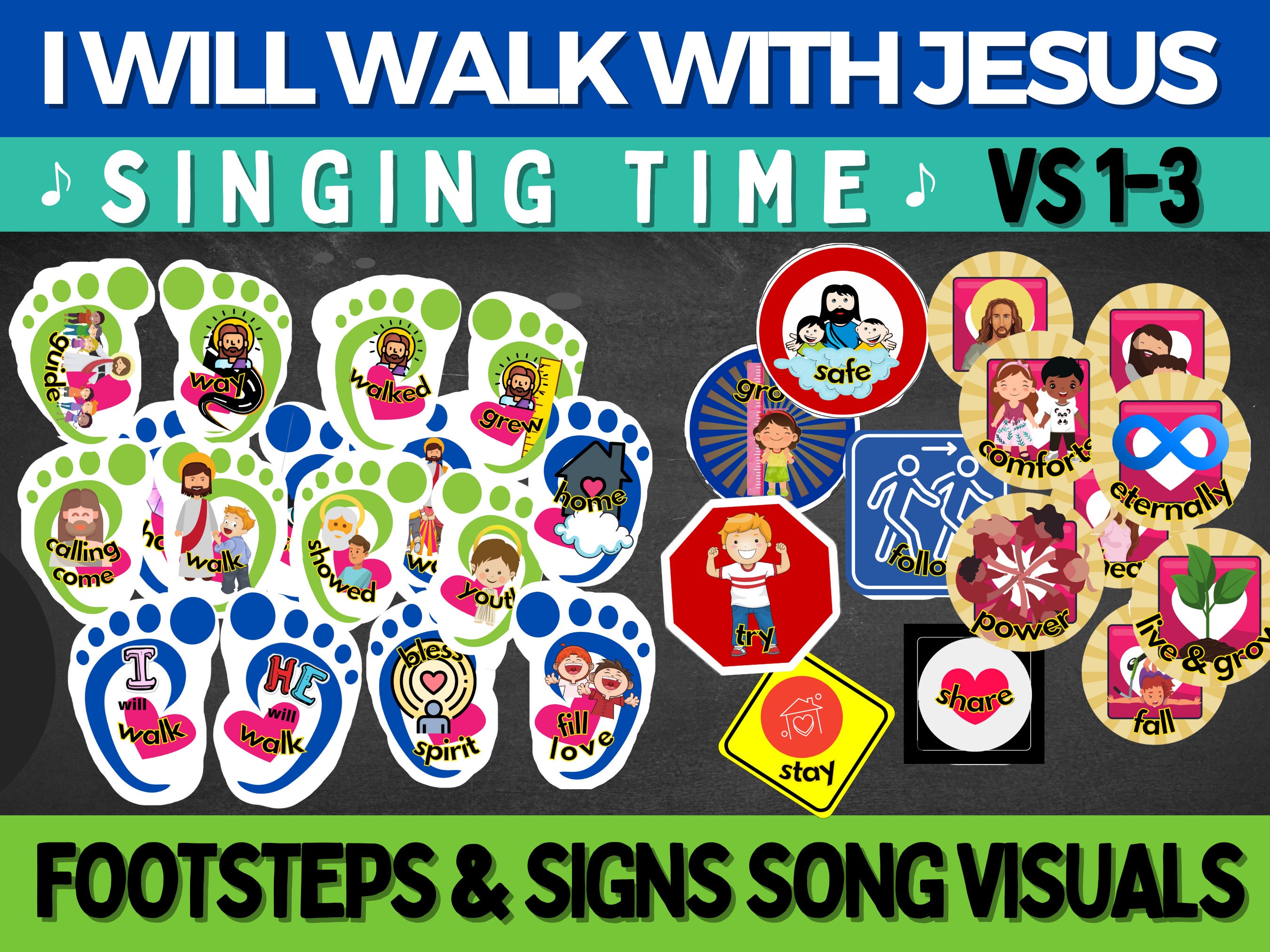 Primary Singing Time: I Will Walk With Jesus Verses 1-3 | Footsteps ...