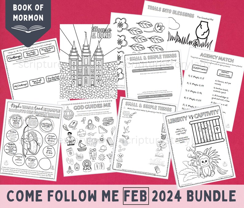 Come Follow Me 2024 Book of Mormon FEBRUARY Bundle, 1 Ne 1622 & 2 Ne 1