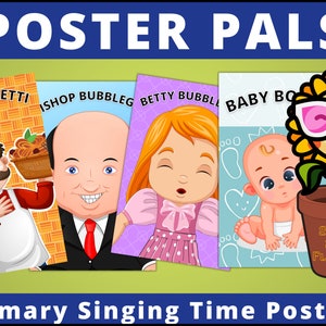 Singing Time Poster Pals: Eddie Spagetti and 3 More | Primary Singing Time Motivation Posters | LDS Primary Song | Primary Music Leader