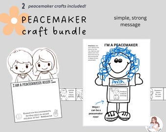 Peacemaker Bible Crafts | Beatitudes Sermon on Mount | Kids Bible Verse Crafts | Matthew 5:9 | Come Follow Me Families & LDS Primary