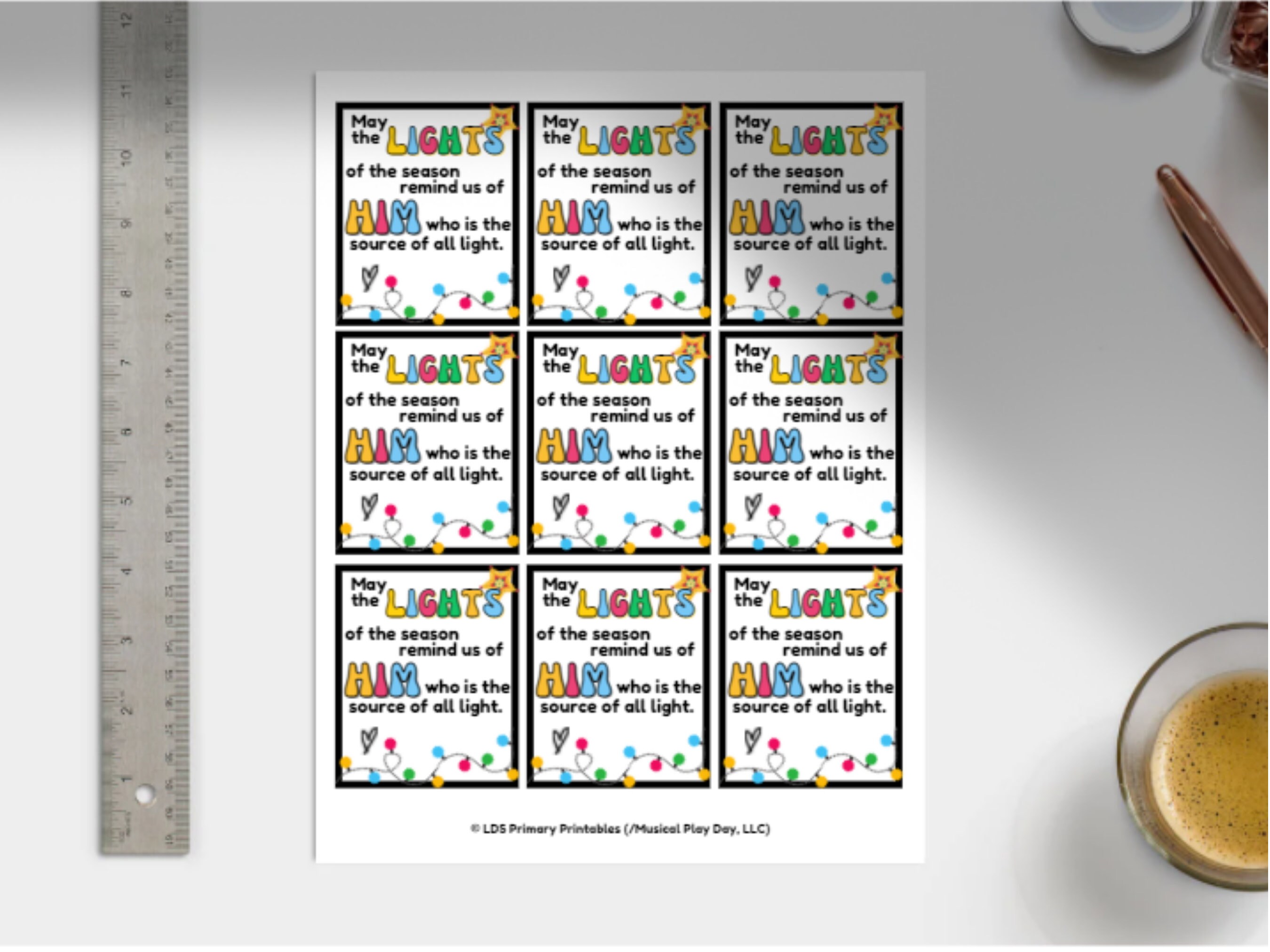 Printable Christmas Holiday Jesus Gift Tag Christian, LDS Gift Primary ...