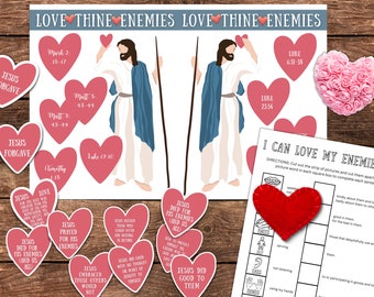 Love Thine Enemies, Matthew 5:44, Luke 22 vs 50-51 | I Can Love My Enemies Kids Bible Craft | Come Follow Me Families, LDS Primary, Bible