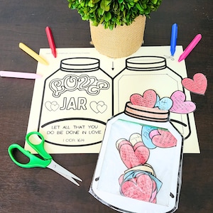 Love Jar Scriptures Kids Bible Coloring Love Lesson Printable - Etsy