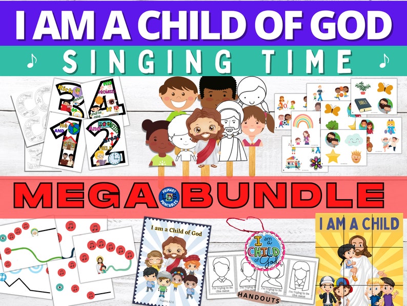 I am a Child of God Primary Singing Time Games, Poster, Visuals, Handout, Melody Map Primary Music Leader 2023 LDS Primary Song image 1