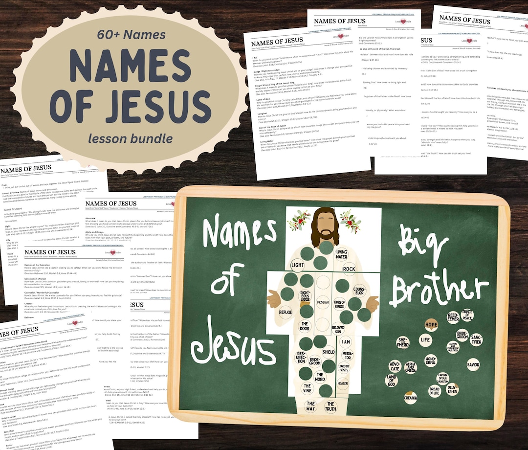 Names of Jesus Lesson Bundle, Youth Adult Sunday School, Relief Society ...