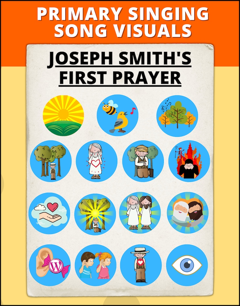 Primary Singing Time: Joseph Smith's First Prayer First Vision LDS Primary Song Visuals Vs 1-4 Flipchart Primary Music Leader image 3