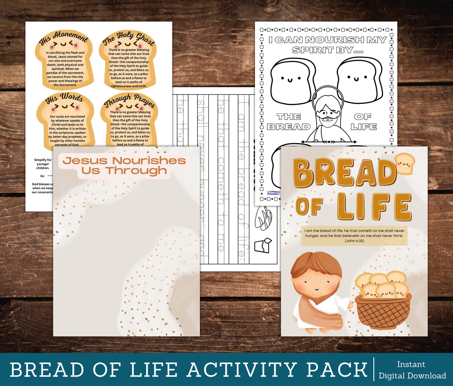 Jesus is the bread of life activity bundle john 6 36 bible lesson