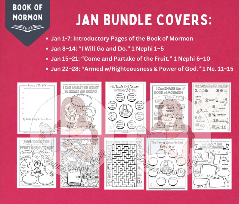 Come Follow Me 2024 Book of Mormon JANUARY Bundle, 1 Nephi, LDS Home