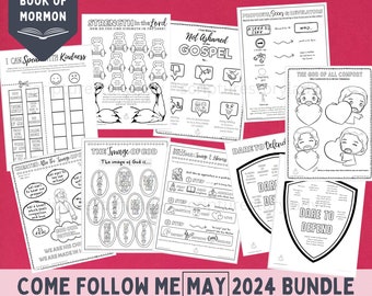 Come Follow Me 2024 Book of Mormon MAY Bundle, Mosiah 4-24, LDS Home and Church, Primary Youth Family, Printable Lesson Packet