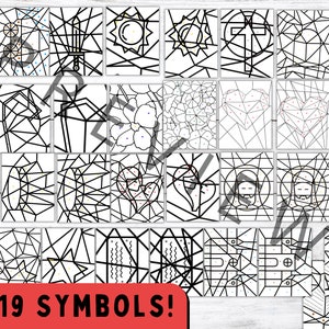 34 Scripture Symbol Coloring Pages Kids Bible Crafts Puzzles Printables Christian, LDS Come Follow Me Instant Digital Download image 2