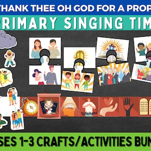 We Thank Thee Oh God For a Prophet bundle: Slider - Mobile - Puzzle (Primary Singing Time Games, LDS Primary Song, Music Leader Chorister)