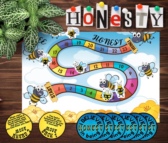 Honesty Board Game, kids bible lesson honesty, come follow me youth and primary children, kids bible printables, honesty scenarios game