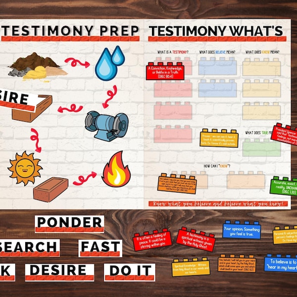 Testimony & Spiritual Self-Reliance | Fundamentals of a Testimony | Kids Bible Printables Crafts | Come Follow Me for Families LDS Primary