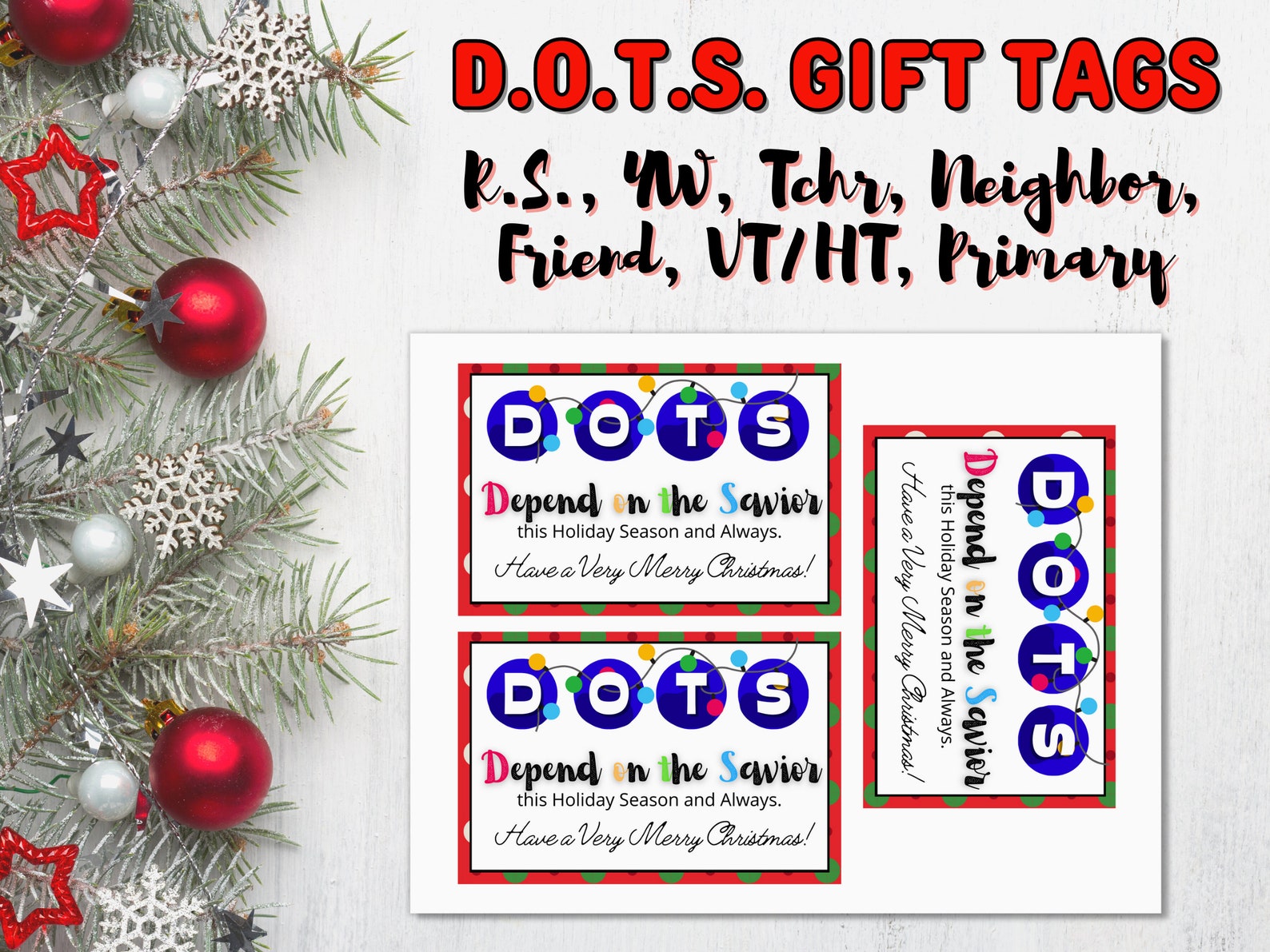 D.O.T.S. Christmas Treat Gift Tag Depend on the Savior Instant Download ...