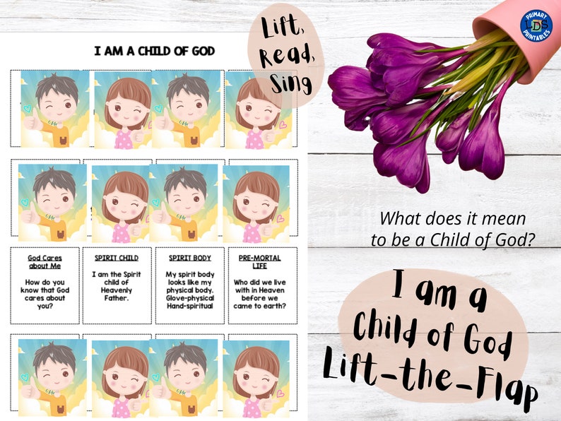 I am a Child of God Folder Game Kids Bible Lesson Activity LDS Primary Song Primary Singing Time Come Follow Me Families & Primary image 6