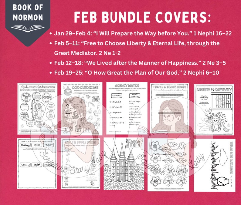 Come Follow Me 2025 Book of Mormon FEBRUARY Bundle, 1 Ne 1622 & 2 Ne 1