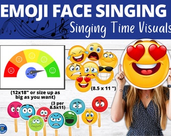 Emoji Singing Time Meter Poster &amp; Emoji Faces Visuals - Etsy