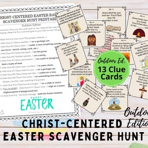 Christ-Centered Easter Basket Scavenger Hunt OUTDOOR EDITION | Easter Resurrection | Jesus Easter Printable | Kids Bible Lesson Game