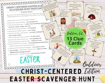 Christ-Centered Easter Basket Scavenger Hunt OUTDOOR EDITION | Easter Resurrection | Jesus Easter Printable | Kids Bible Lesson Game