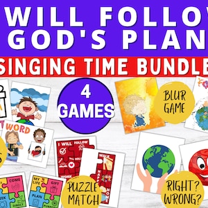 I Will Follow God&#39;s Plan Primary Singing Time Game Bundle | LDS Hymn | Primary Music Leader | LDS Primary Songs | Come Follow Me