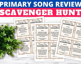 Primary Singing Time SCAVENGER HUNT | Primary Song Review | Primary Program Review Game | Primary Music Leader | Singing Time Game | LDS