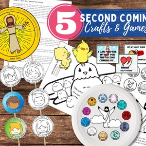 Jesus Second Coming 5 LDS Crafts Games Bundle D&C 29 vs2, John 14 vs3 Millenium | Come Follow Me Families LDS Come Follow Me Primary