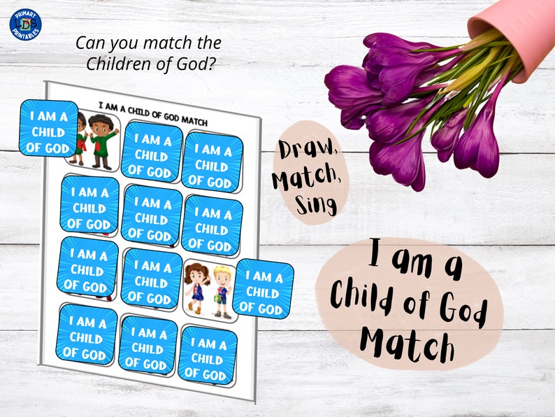 I am a Child of God Folder Game Kids Bible Lesson Activity LDS Primary Song Primary Singing Time Come Follow Me Families & Primary image 5