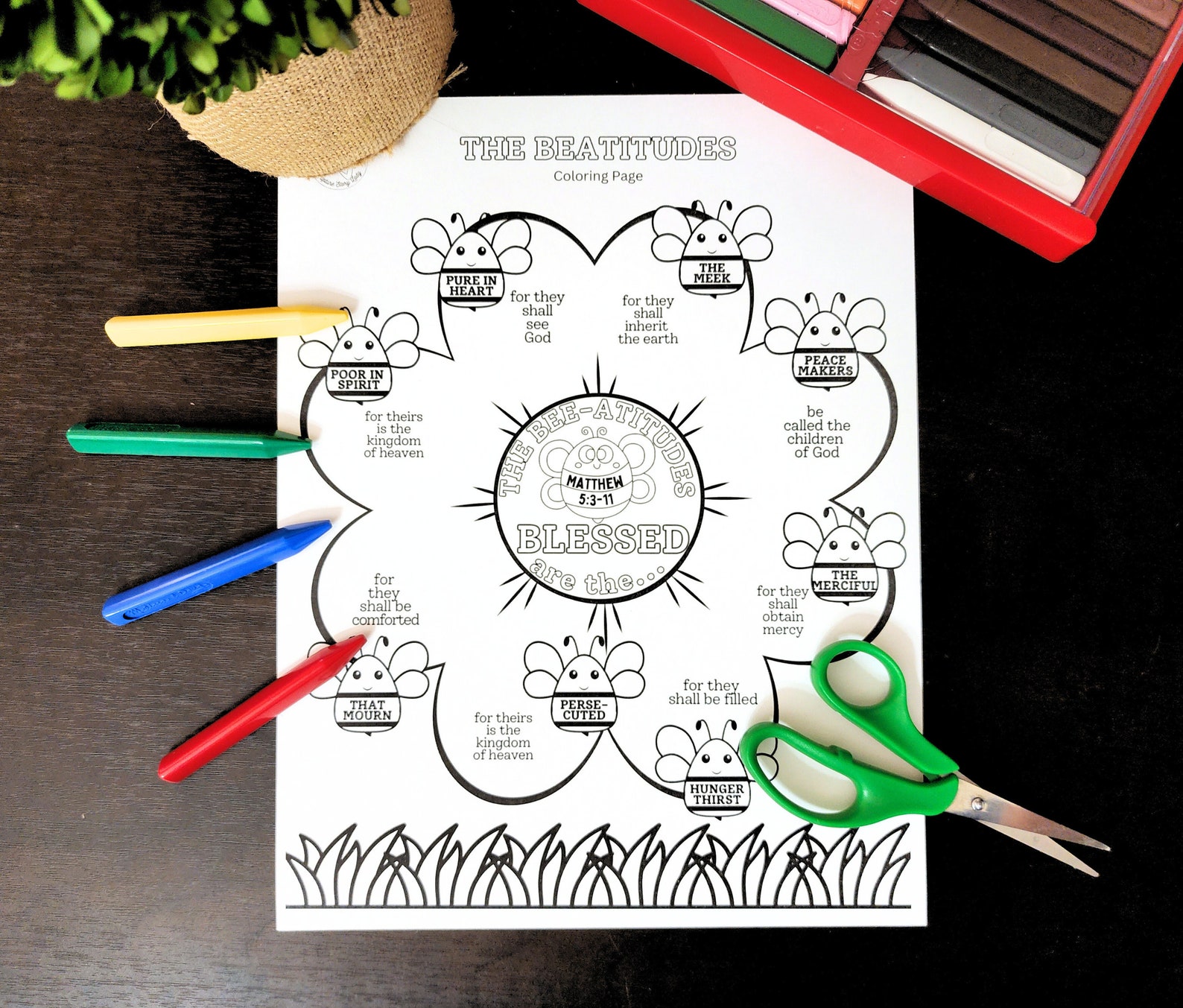 Beatitudes Kids Flower Craft Activity, Sermon on Mount Matthew 5/luke 6 ...