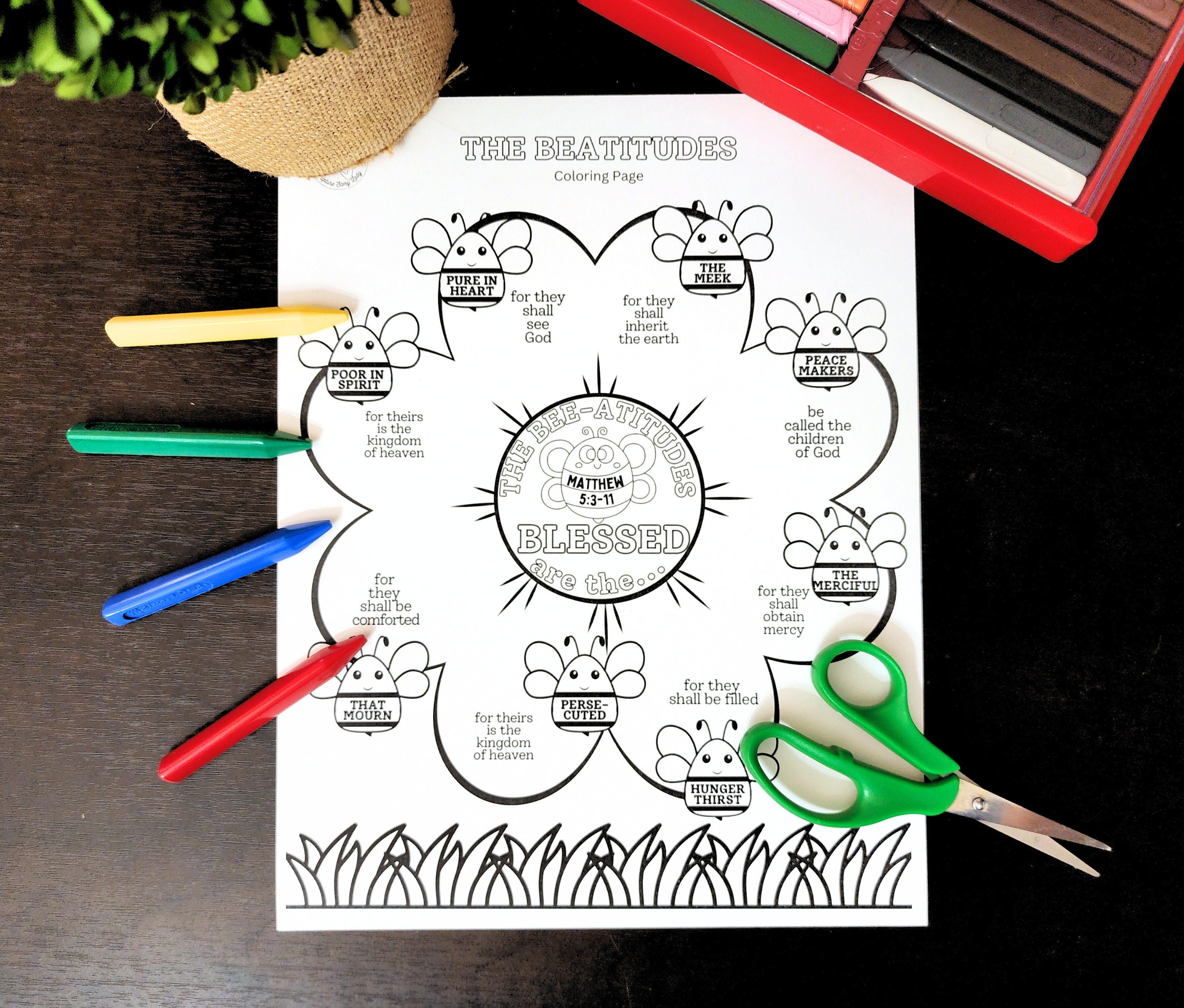 Beatitudes Kids Flower Craft Activity, Sermon on Mount Matthew 5/luke 6 ...