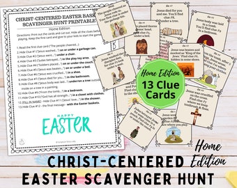 Christ-Centered Easter Basket Scavenger Hunt HOME EDITION | Easter Resurrection | Jesus Easter Printable | Kids Bible Lesson Game | LDS