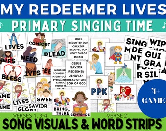 I Know That My Redeemer Lives bundle (Jesus, Religious, Flipchart, Primary Song Visuals, Primary Singing Time, Primary Chorister, LDS Hymn)