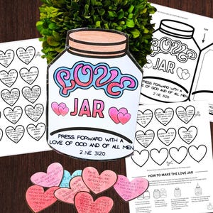 Manualidad del frasco del amor, Lecciones de las Escrituras sobre el amor, Ven, sígueme, Primaria, Niños, Jóvenes, Jóvenes masculinos y femeninos, Familia, Escrituras sobre el amor, Imprimibles de la Primaria SUD