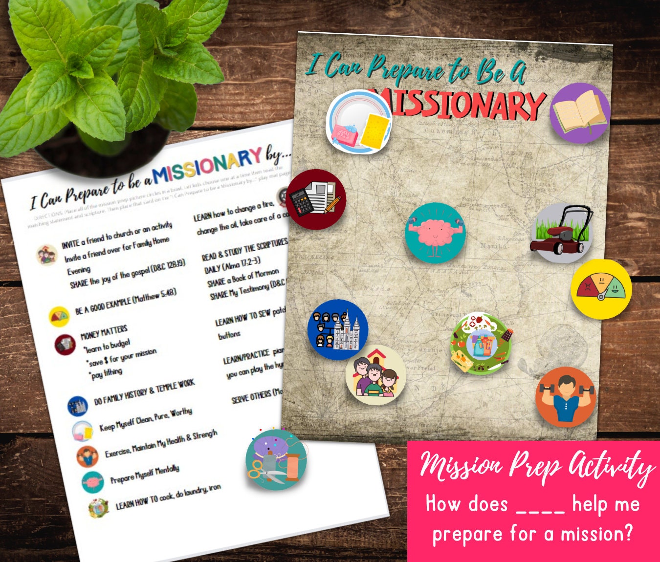 Missionary Activity Bundle: Folder Game, Scripture Trace & Coloring ...
