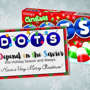 D.O.T.S. Christmas Treat Gift Tag Depend on the Savior | Instant Download | Primary, Youth, Relief Society, Visiting Teaching