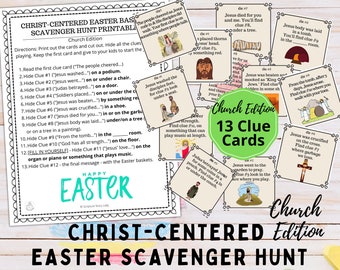 Christ-Centered Easter Basket Scavenger Hunt CHURCH EDITION | Easter Resurrection | Jesus Easter Printable | Kids Bible Lesson Game | LDS